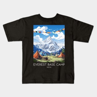 A Pop Art Travel Print of Mount Everest - Nepal Kids T-Shirt